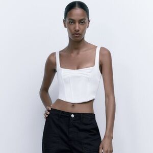 ZARA WHITE BUSTIER size small